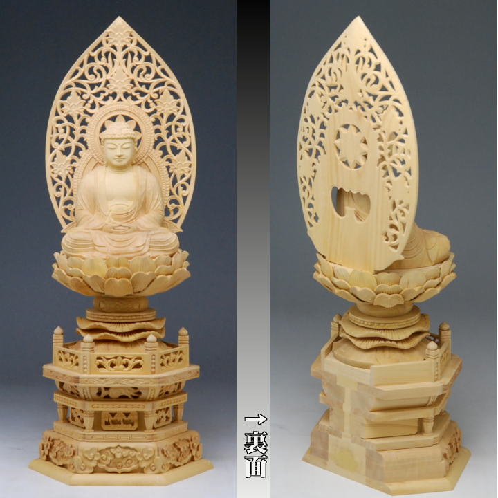 楽天市場】仏像 御本尊 総 柘植 （つげ）材 六角台座 3.0号 釈迦如来