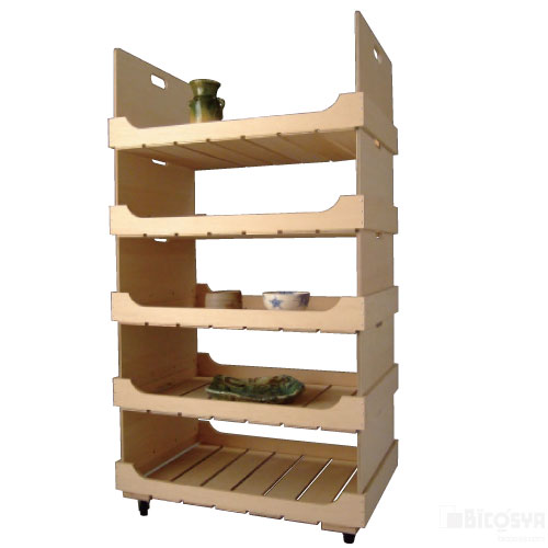 楽天市場】木製粘土・陶芸用作品乾燥棚 積み重ね式5段 TKR-5型 送料