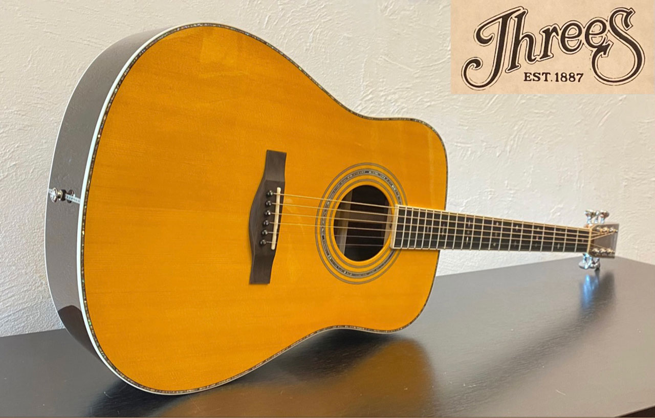 Three S A007 アコースティック￼エレアコ、ヴィンテージ Three S A007
