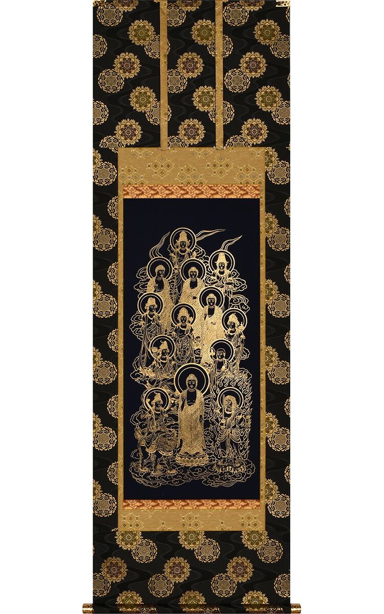 仏像 掛軸 黒金 30cm×150cm 金額設定依頼ok 仏像 掛軸 黒金 30cm×150cm