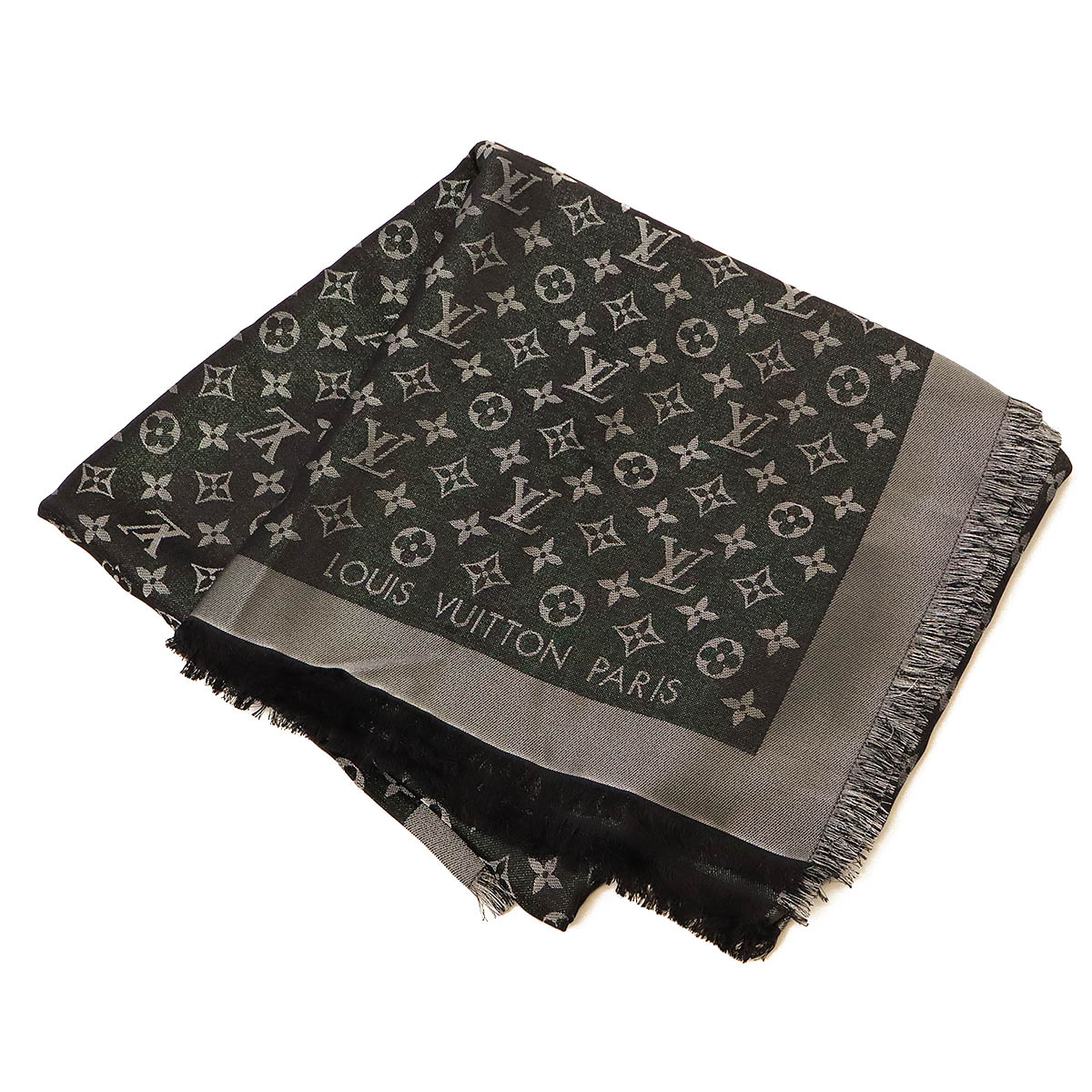 ルイ・ヴィトン スカーフ ウールシルク フリンジスカーフ LOUIS