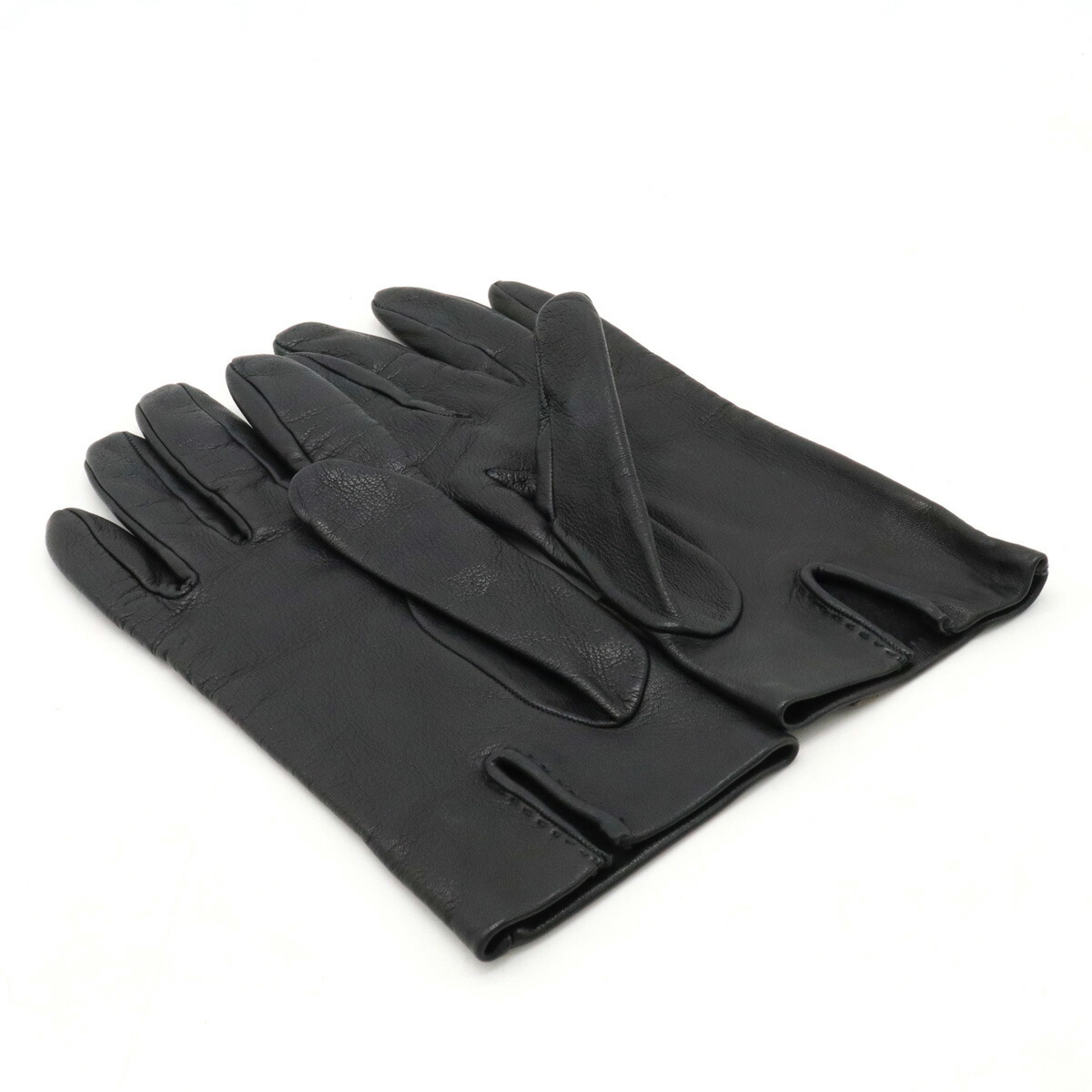 186005 HERMES エルメス 手袋 ブラック 7サイズ レザー レディース