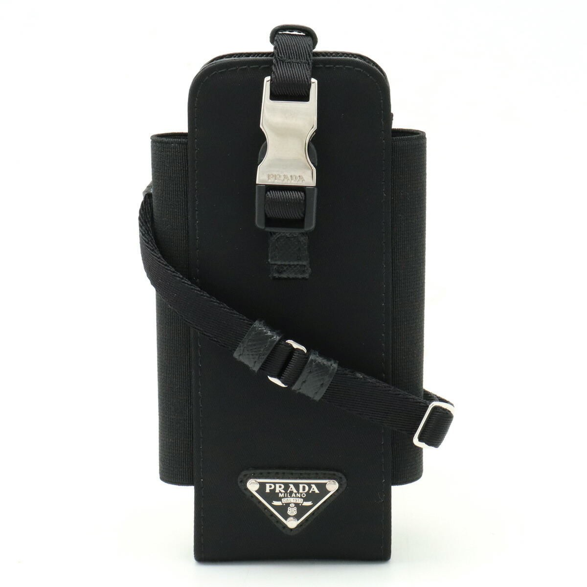 PRADA(プラダ) Re-Nylon三角ポーチ付スマホストラップ ブラック新品