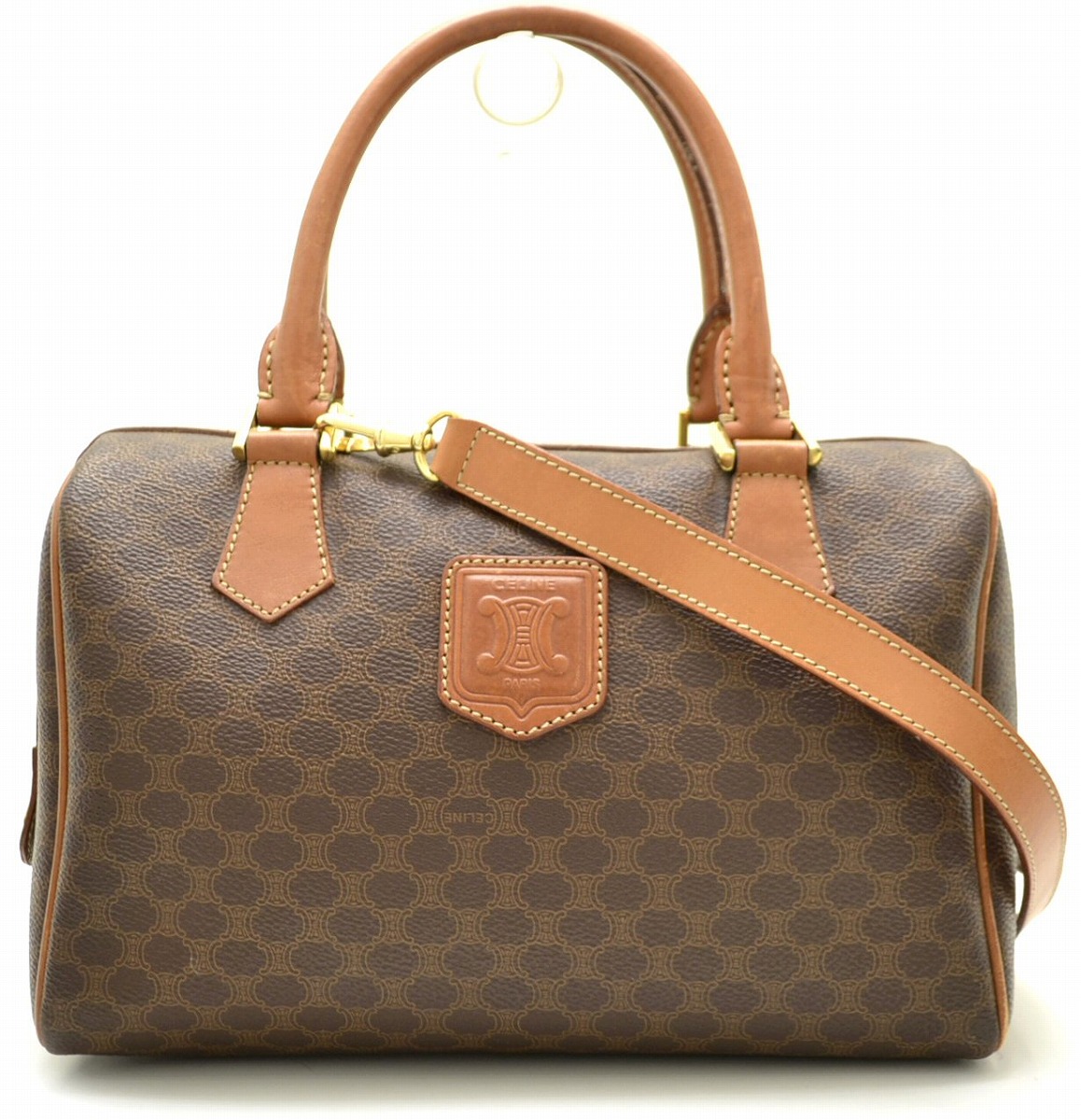 セリーヌ ボストンバック 大容量 マカダム柄 トリオンフ ✳︎南京錠