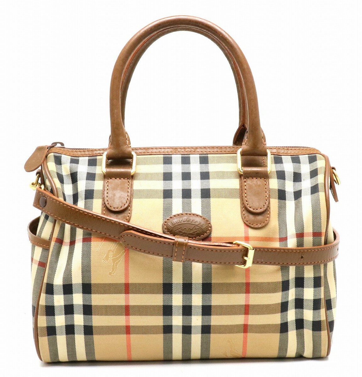 楽天市場】【バッグ】BURBERRY バーバリー チェック柄 ミニボストン