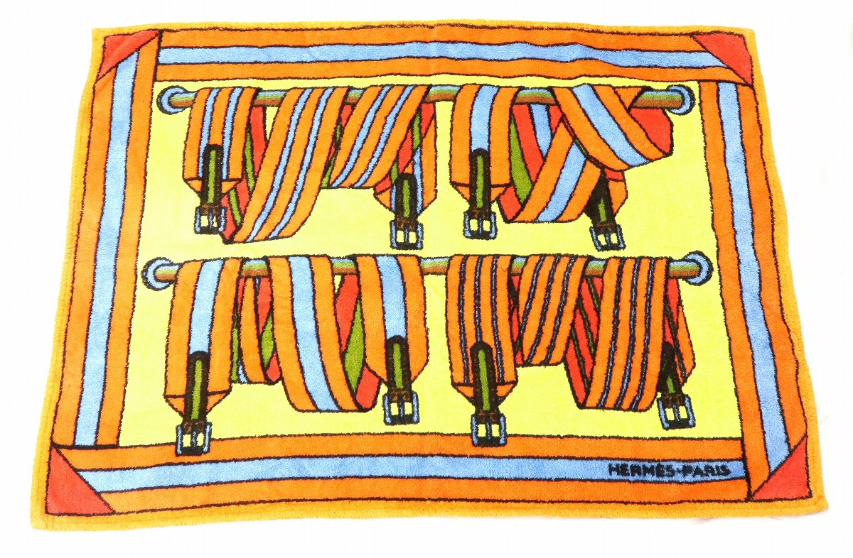 未使用 タグ付き エルメス HERMES バスマット コットン 未使用 タグ