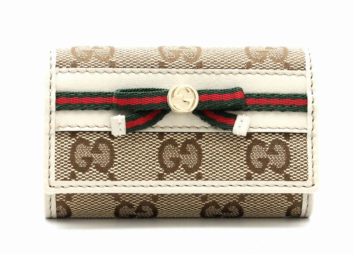 美品 グッチ GUCCI 6連キーケース GG柄シェリーライン キャンバス