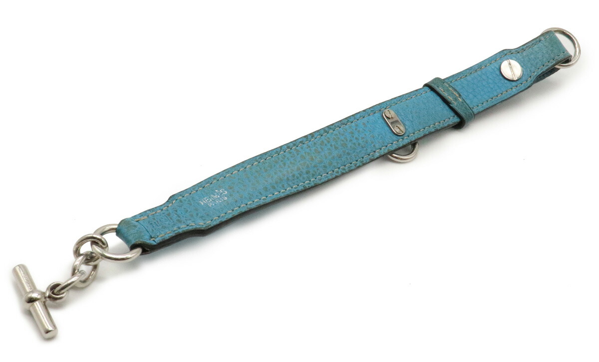 新品 HERMES エルメス ケリー 首輪 犬用 ペット用品 ブルー 箱タグ付