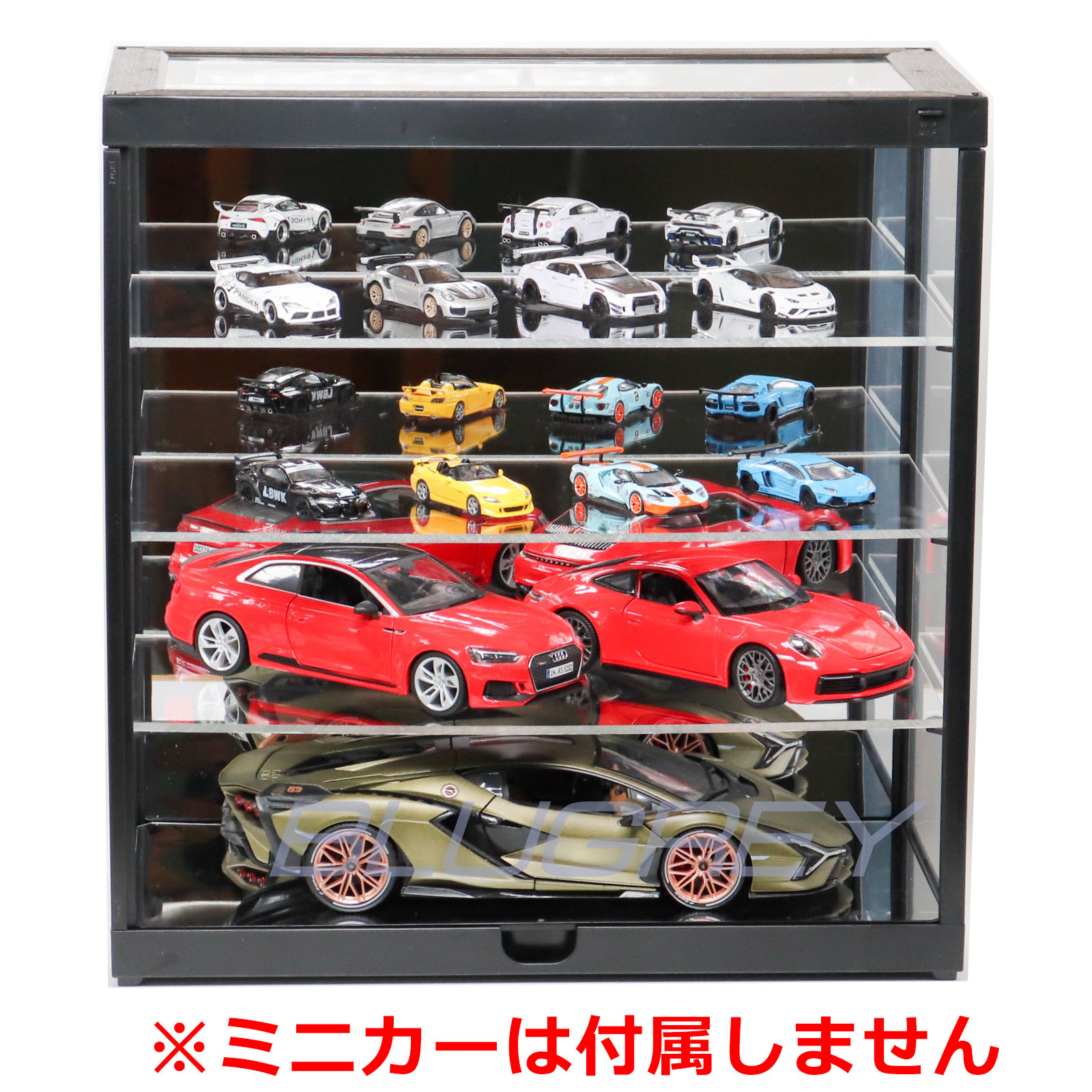 1/18 LED照明付ディスプレイケース 半艶ブラック ☆1/18 メルセデス