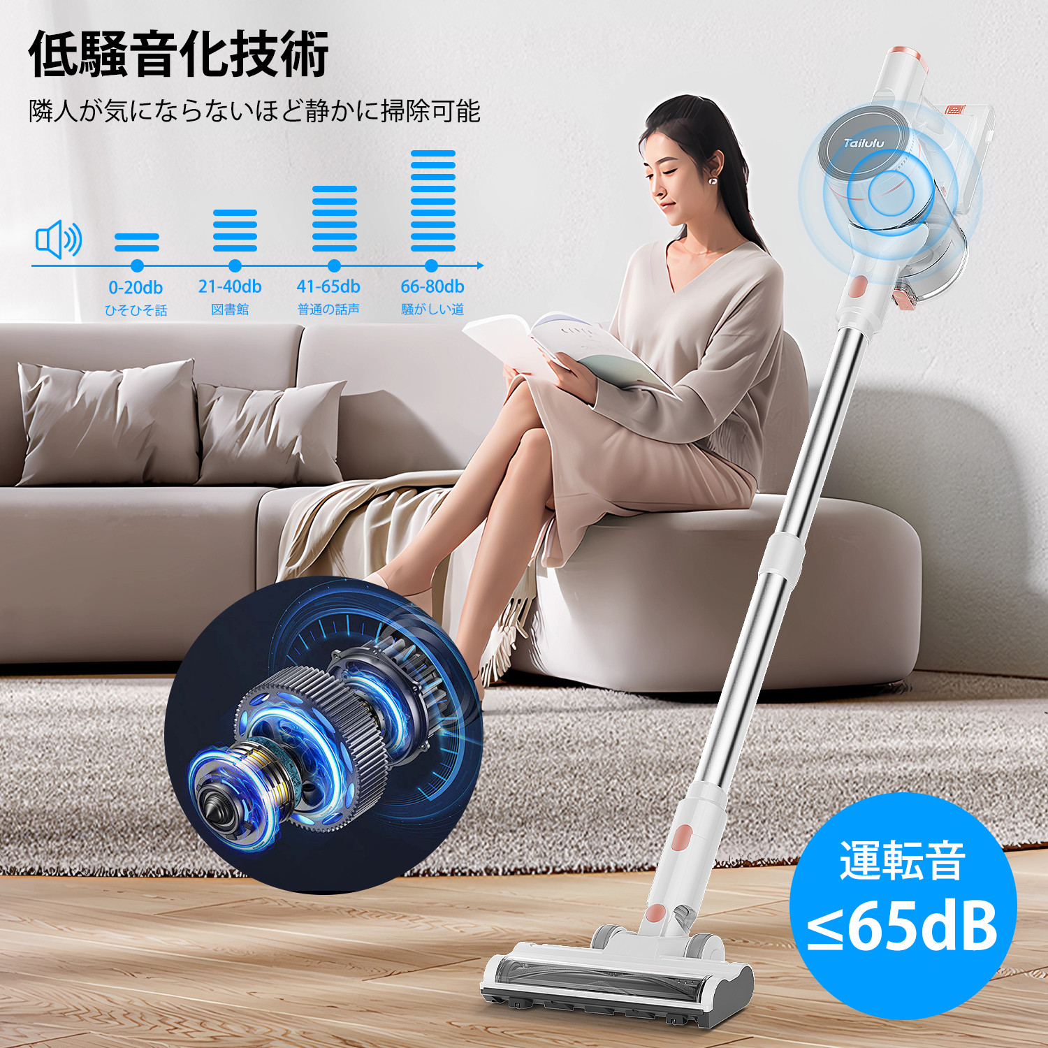 掃除機 コードレス 45000pa 2WAY 強力吸引 サイクロン 限定1個 掃除機