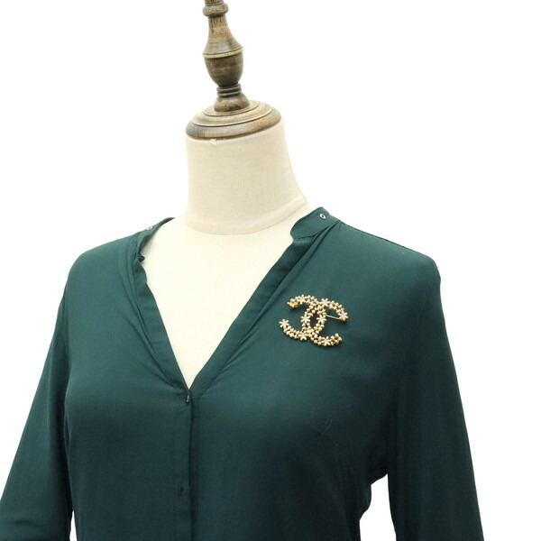 美品・箱付✨シャネル ブローチ ラウンド ロゴ フラワー ヴィンテージ