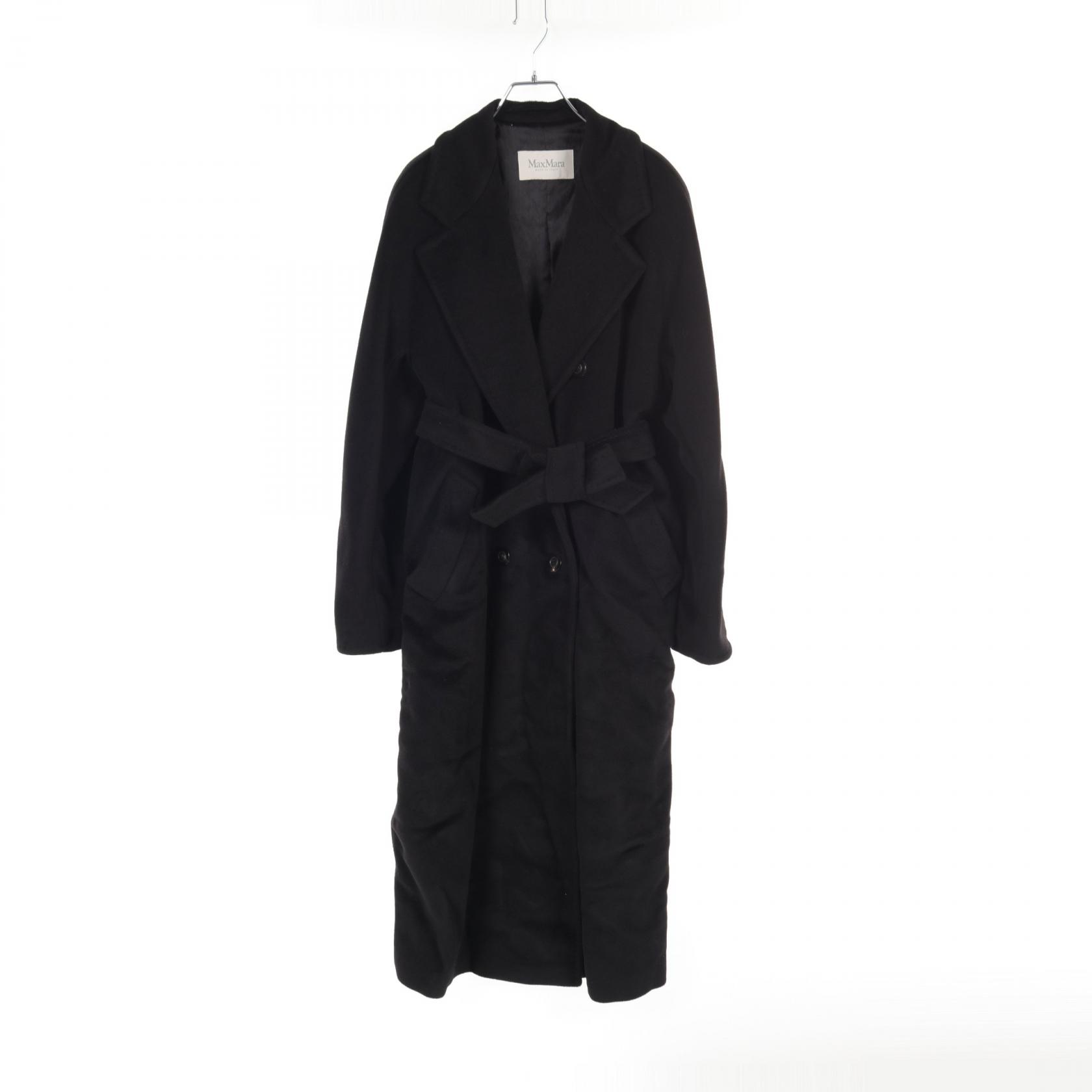 マックスマーラ黒 ダブルブレスト チェスターコート レディース