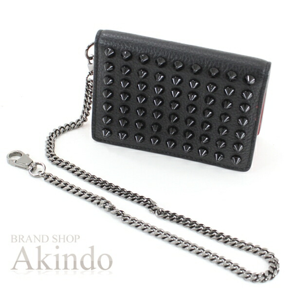 ルブタン ブラック レザー ケース 正規品】クリスチャンルブタン