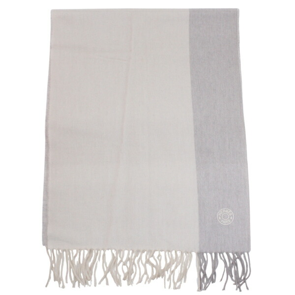 楽天市場】エルメス マフラー カシミア100% グレー オフホワイト