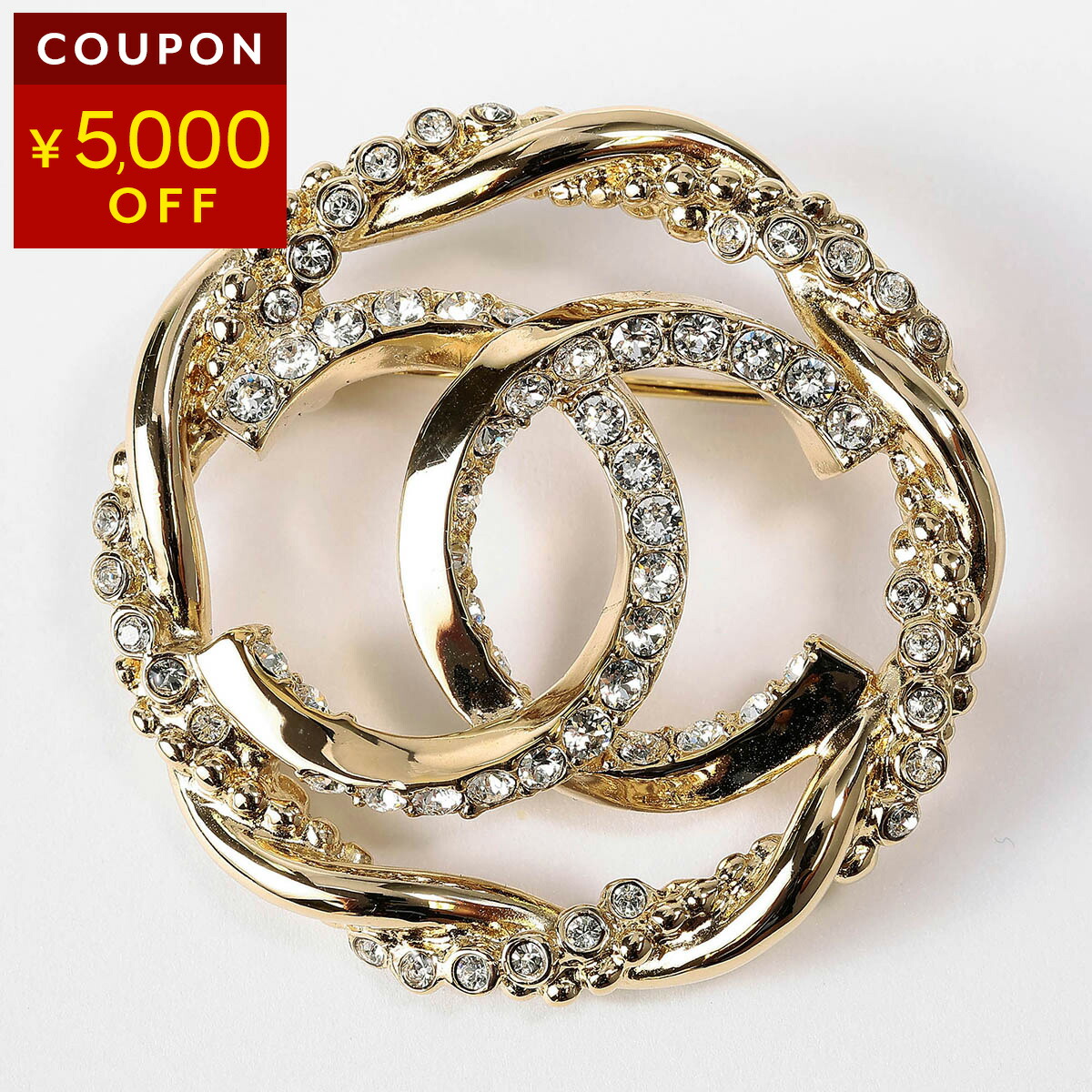 CHANEL / ブローチ/ココマーク/ビジュー/アクセサリー/ゴールド