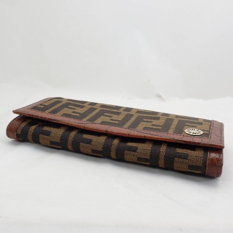 楽天市場】フェンディ【FENDI】 ズッカ柄キャンバスXレザー二つ折り長