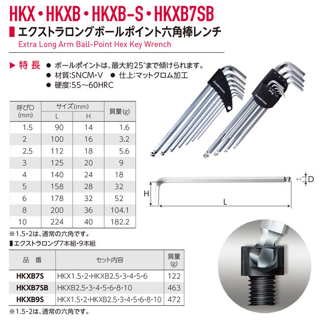 楽天市場】スーパーツール エクストラボールポイントレンチセット 7本