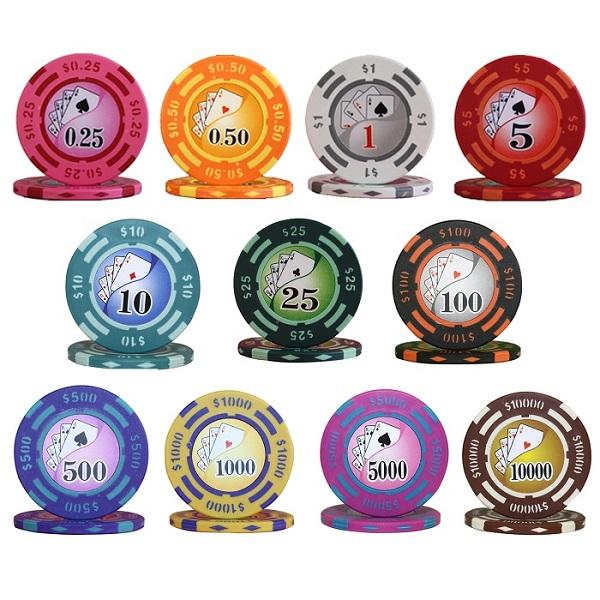 08 MGM社正規品 カジノチップ 100枚 5$ ポーカーチップ H26年 08 MGM