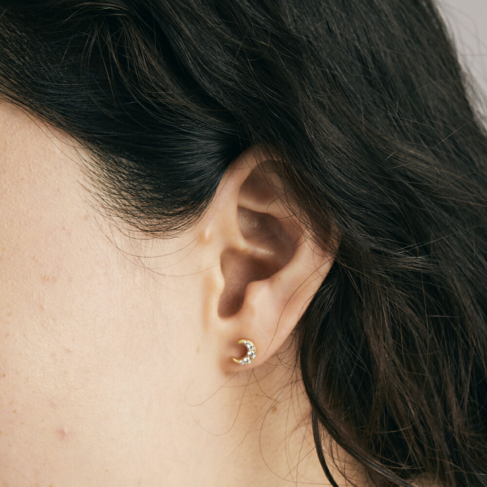 楽天市場】【公式】 Baqless Honesty Luna Gold バックレス ピアス