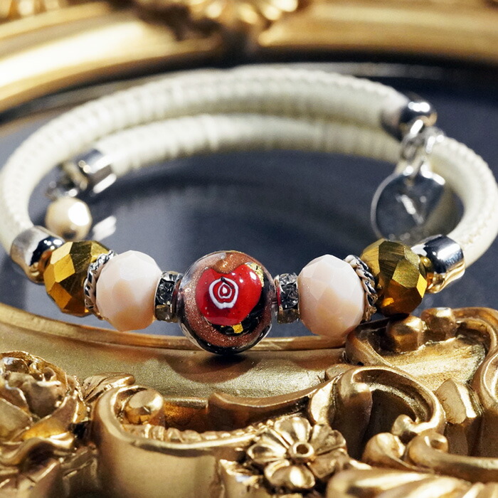 楽天市場】【イタリア製】 ベネチアングラス ブレスレット 本革