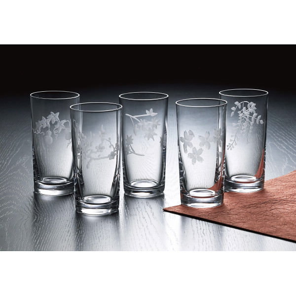 カットグラス5個セット ストア ボヘミアンガラスのカットガラス装飾