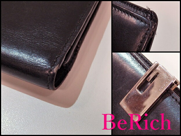 楽天市場】グッチ GUCCI 財布 二つ折り 長財布 G クリップ レザー 黒