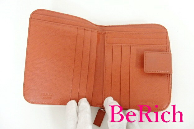 楽天市場】プラダ PRADA 二つ折り財布 サフィアーノ レザー オレンジ