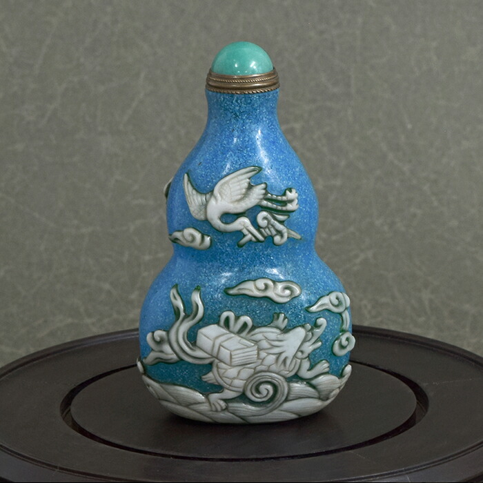 送料無料 『彩華堂製』銘 龍文鼻煙壺 中国古玩骨董 送料無料 『彩華堂
