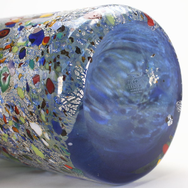 装飾的なガラス花瓶 緑と赤 ベネチアグラス 傷みはありません