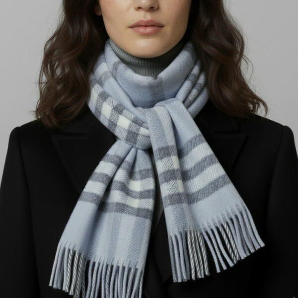 楽天市場】バーバリー マフラー フリンジ バーバリーチェック グレー