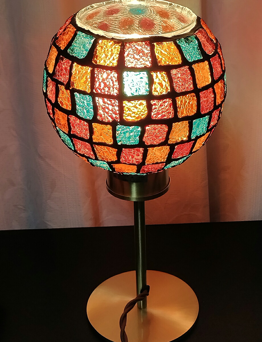 楽天市場】新製品 テーブルライト ガラス モザイク テーブルランプ