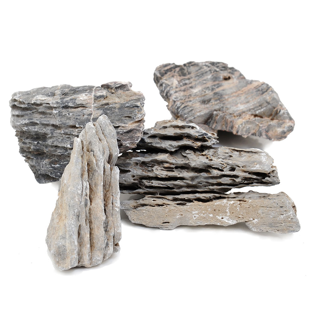 水槽用石 不規則な形状の灰色と茶色の石 約10cm x