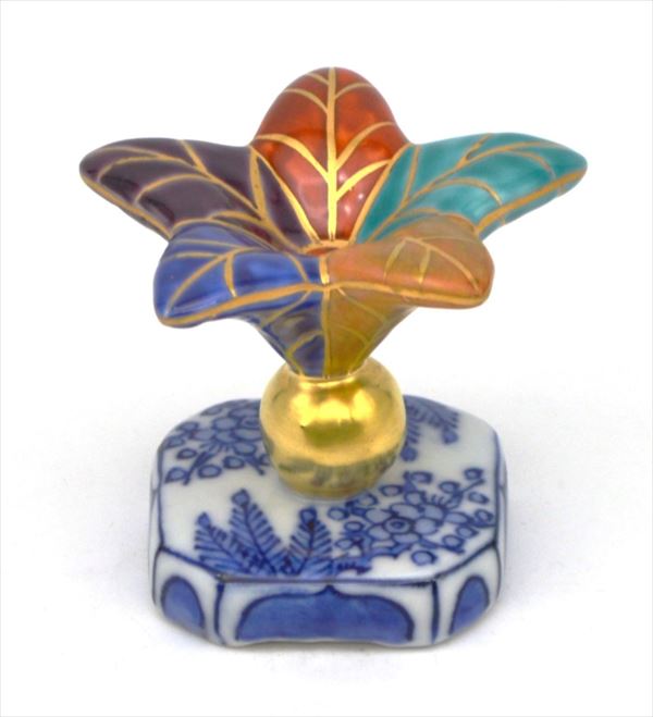 楽天市場】【新春】【初釜】蓋置 色絵 つくばね 高野昭阿弥作（木箱