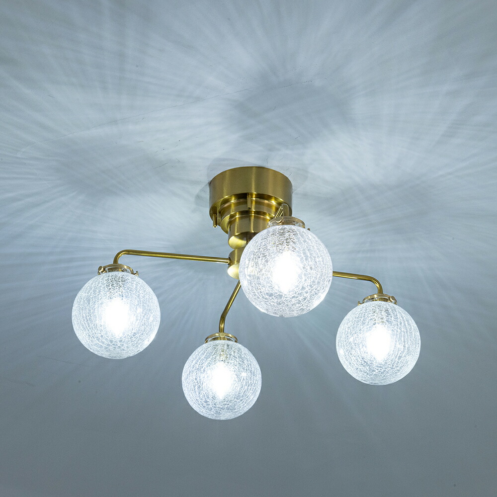 楽天市場】シーリングライト 4灯 送料無料 真鍮 ガラス おしゃれ 北欧