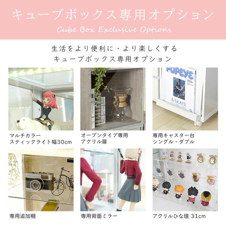 楽天市場】地球家具 キューブボックス ガラス扉 側面ガラス タイプ