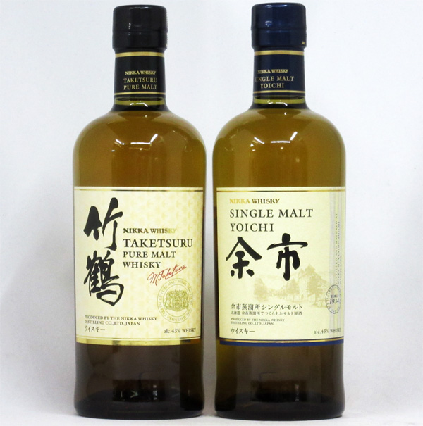 楽天市場】竹鶴 白ラベル/余市 NV 700ml （箱なし） 2本飲み比べセット