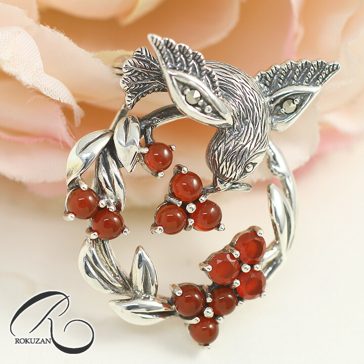 楽天市場】碌山 ブローチ アンティーク レッドアゲート マルカジット