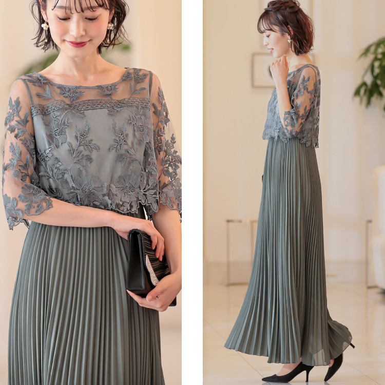 未使用 kana プリーツドレスワンピース 3Lサイズブルーグレー 大きい