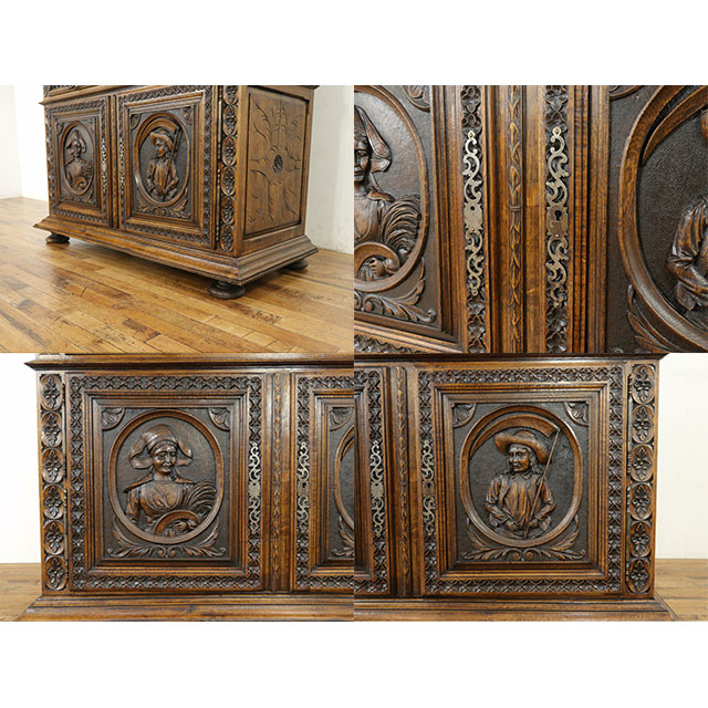 楽天市場】アンティーク キャビネット アンティーク家具 飾り棚 サイド