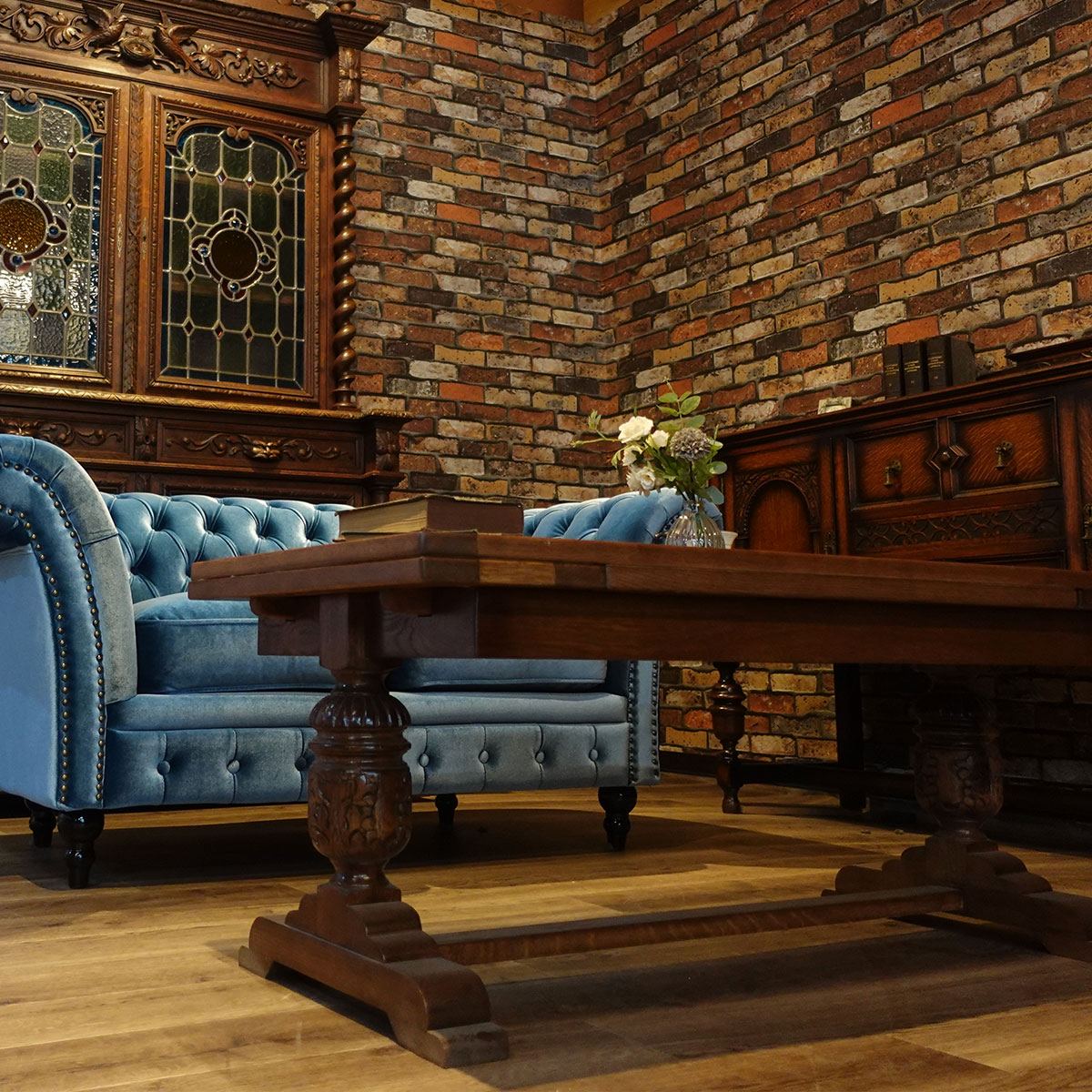 楽天市場】輸入家具 アンティーク テーブル 天然オーク 総無垢 ドロー