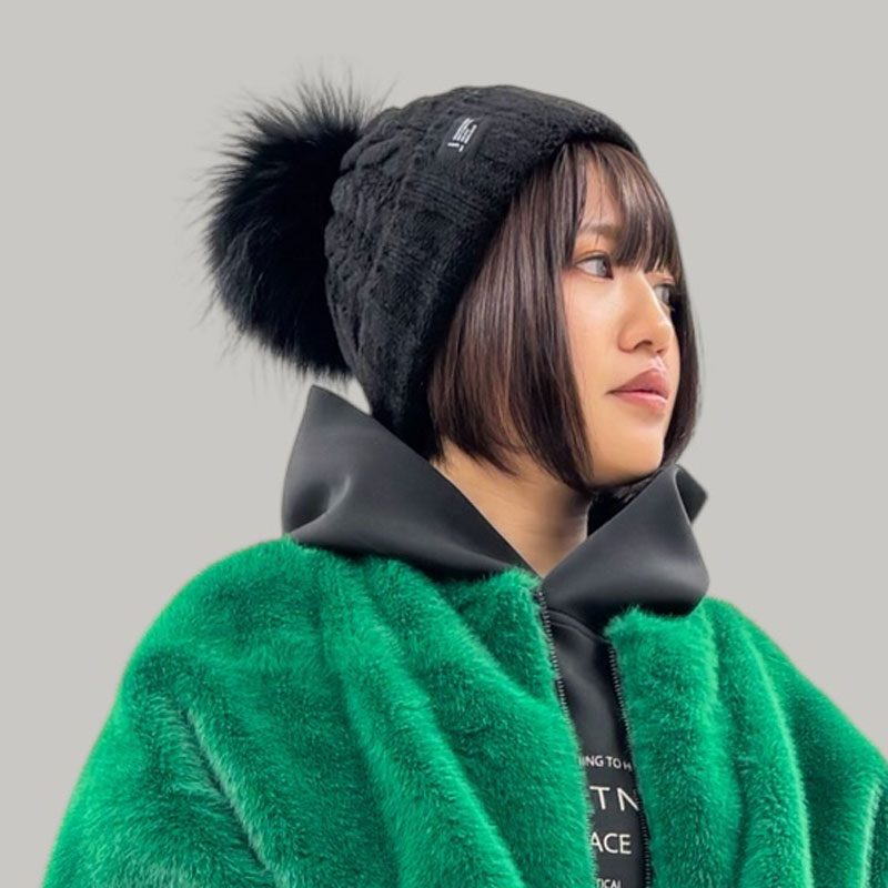 楽天市場】ayane(アヤン）ラクーンボンボンニット帽 875822 ニット帽