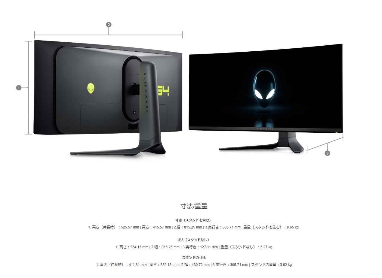 楽天市場】ALIENWARE 34 曲面 QD-OLED ゲーミングモニター - AW3423DWF