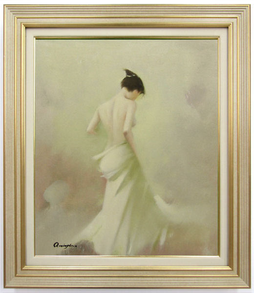 ♢M.Brown 裸婦 油彩画 F12号 裸婦（写実画）、油彩F10、油絵、裸婦画、