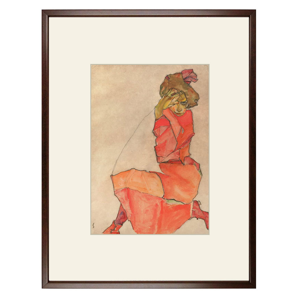 エゴンシーレ 帽子の女性リトグラフ 112/600 額装品エゴン・シーレ