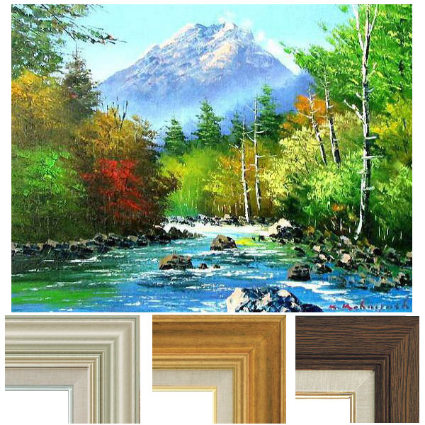 雪永幸美 「木曾御岳」F8 肉筆 風景画 油絵 油彩画 絵画 雪永幸美 「