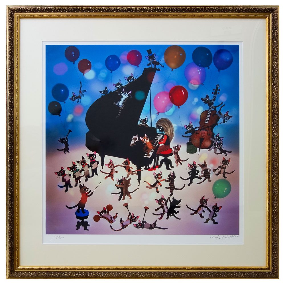 藤城清治「こびとの楽園」レフグラフ作品 本人サイン入り 藤城清治