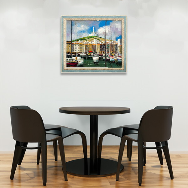 楽天市場】☆ 油彩画 斉藤要 「マルセイユの港」 F10号 油絵 風景画 額