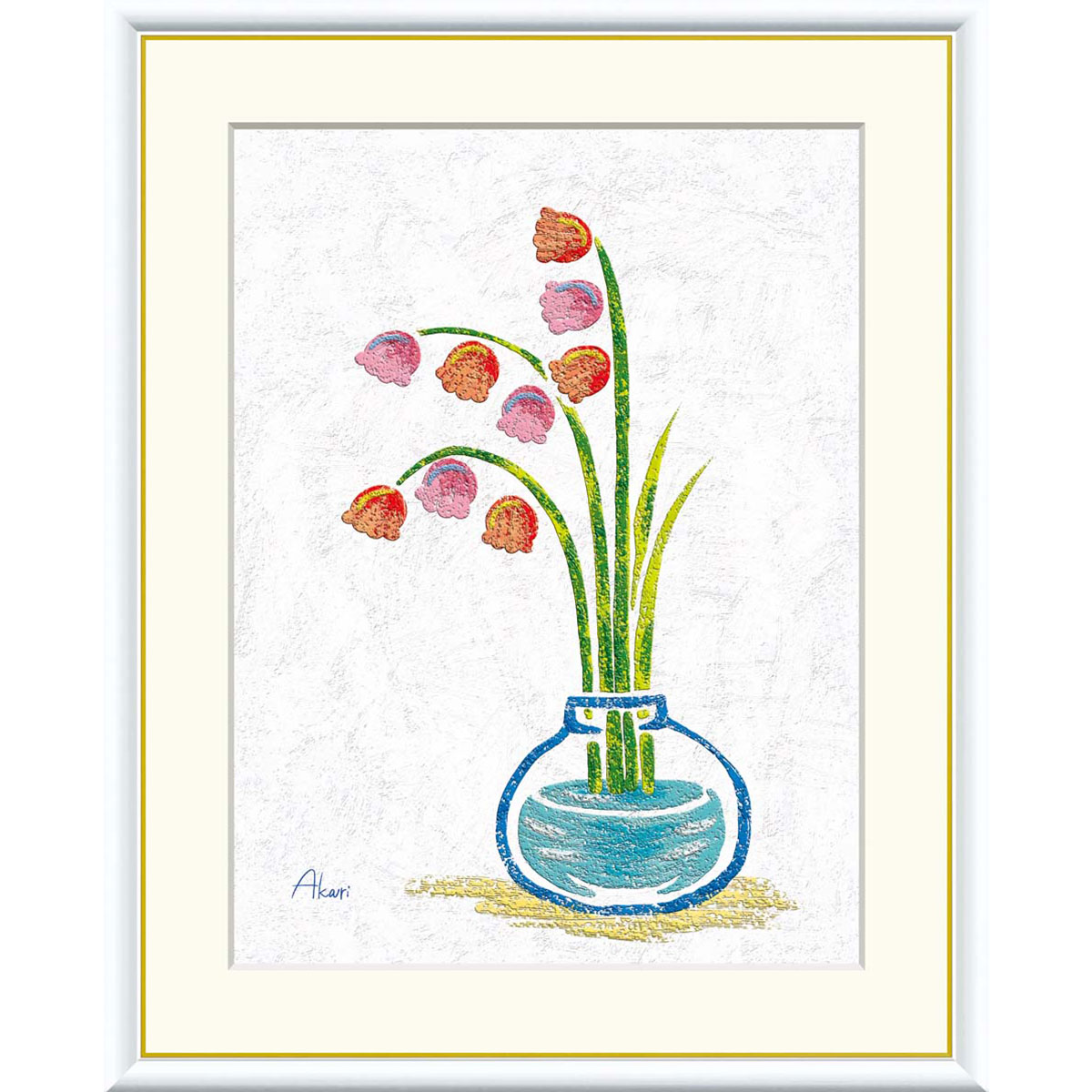 油絵 菅家令子 絵 絵画 インテリア F4-090116 花 すずらん 絵画