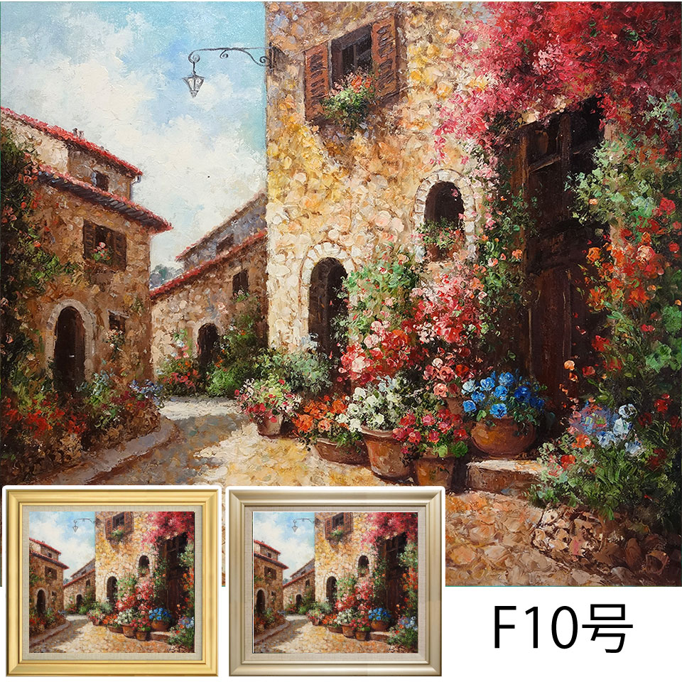 真作保証 19世紀古画 Charles-HenriQuinet 風景画油彩10号 真作保証 19