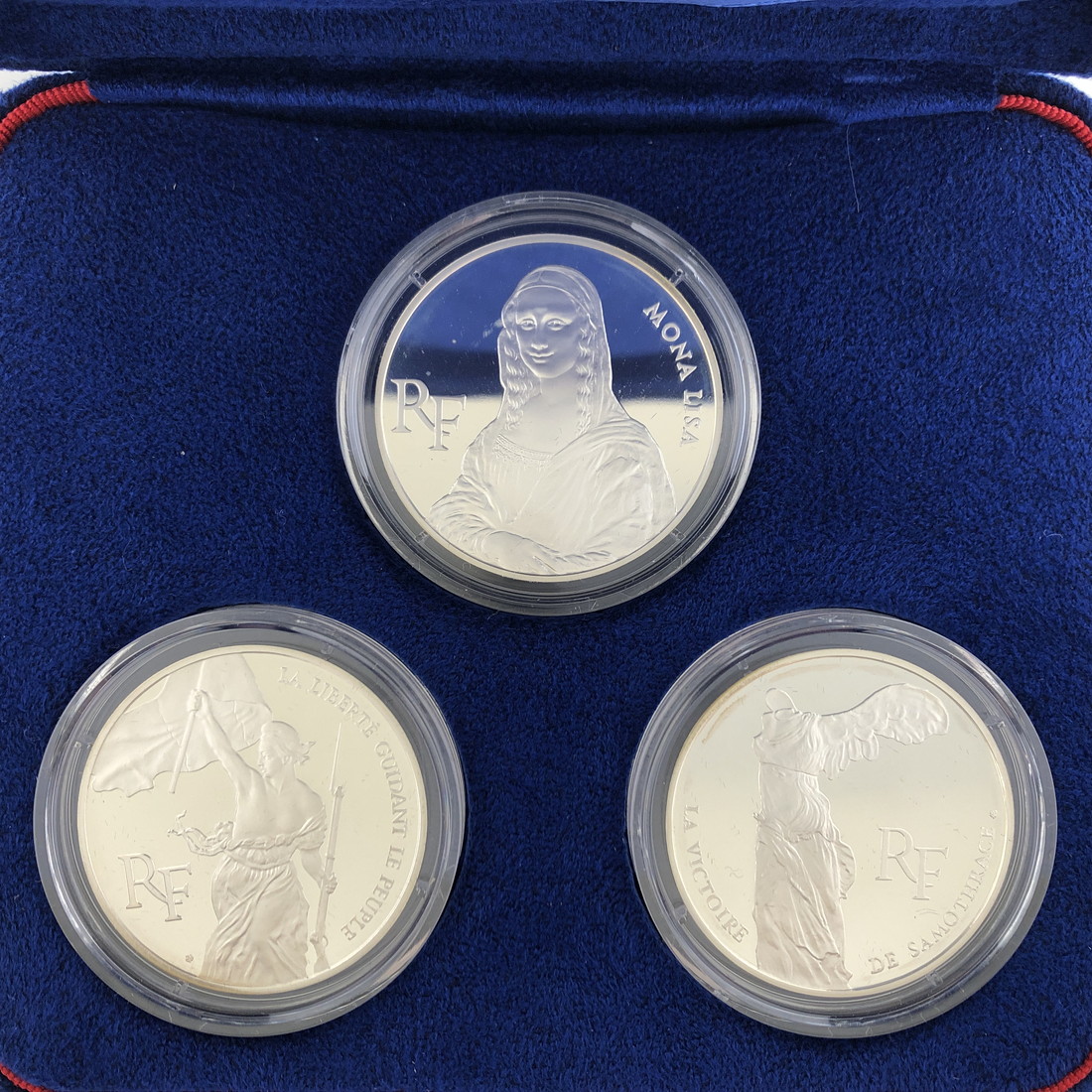 1993年モネドパリ プルーフ銀貨3点セットルーヴル美術館 100フラン